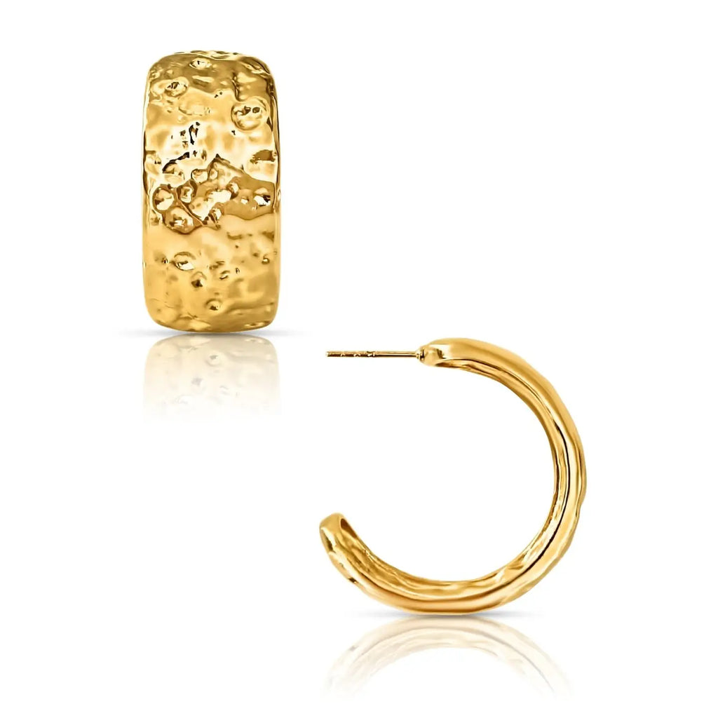 HAMMERED HOOP EARRING