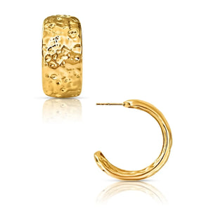 HAMMERED HOOP EARRING