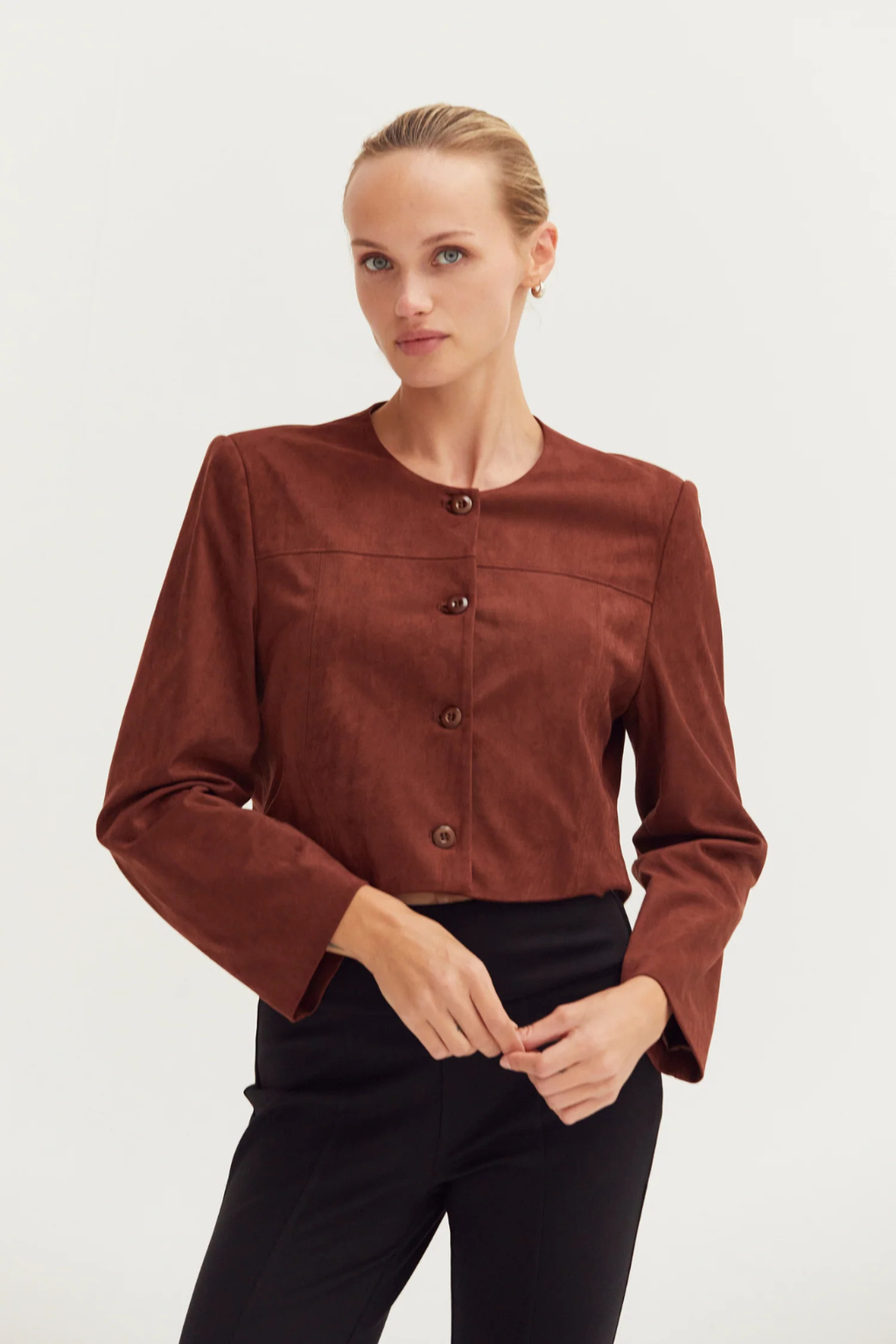 CROPPED SUEDE JACKET