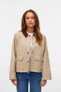 CONTRAST COLLAR BARN JACKET