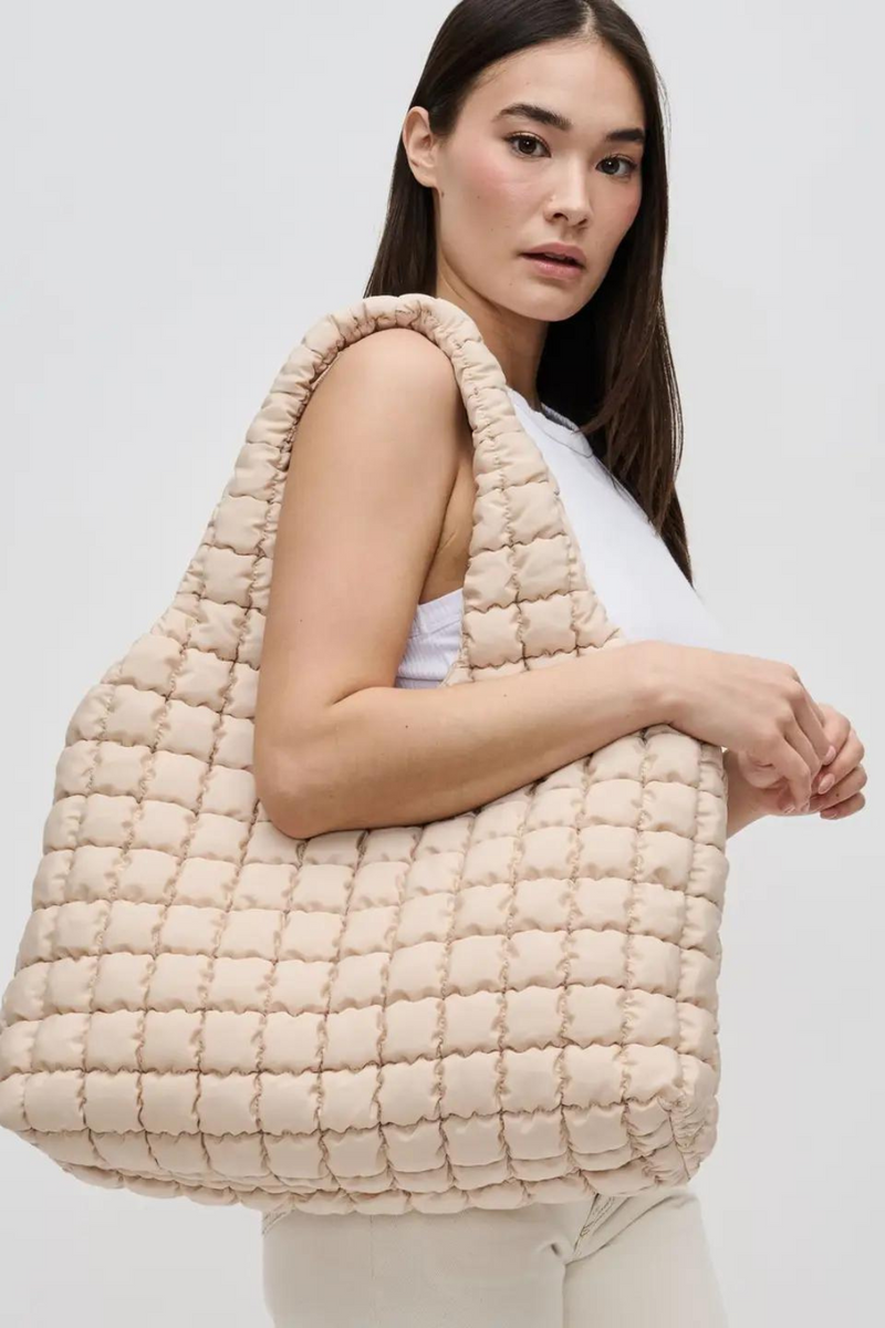 QUILTED PUFFER TOTE