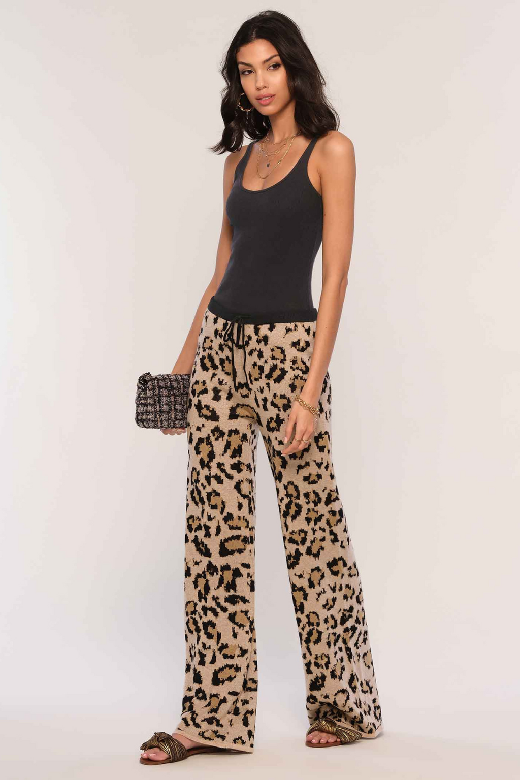 LEOPARD KNIT PANT