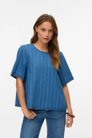 STRIPED TIE BLOUSE