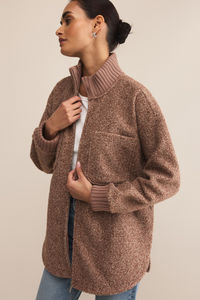 OVERSIZED COLLAR KNIT JACKET