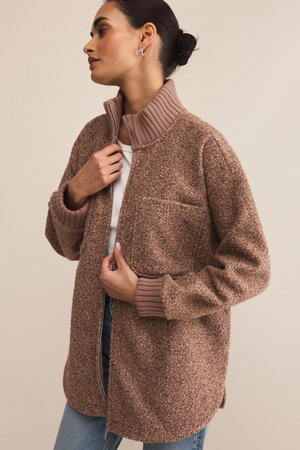OVERSIZED COLLAR KNIT JACKET