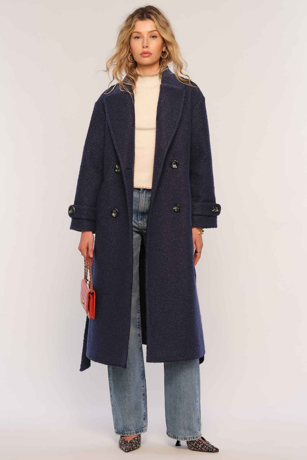 DOUBLE BREASTED MIDI COAT