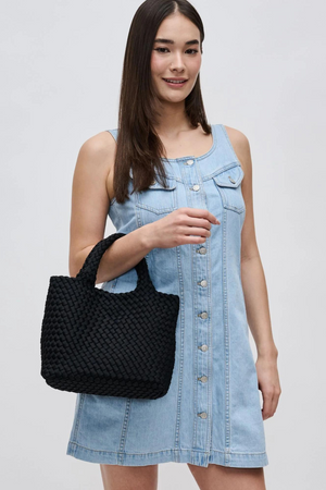 SMALL WOVEN NEOPRENE TOTE