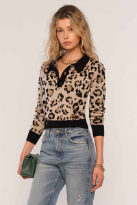 LEOPARD KNIT POLO