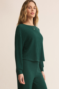 RIBBED LONG SLEEVE TOP