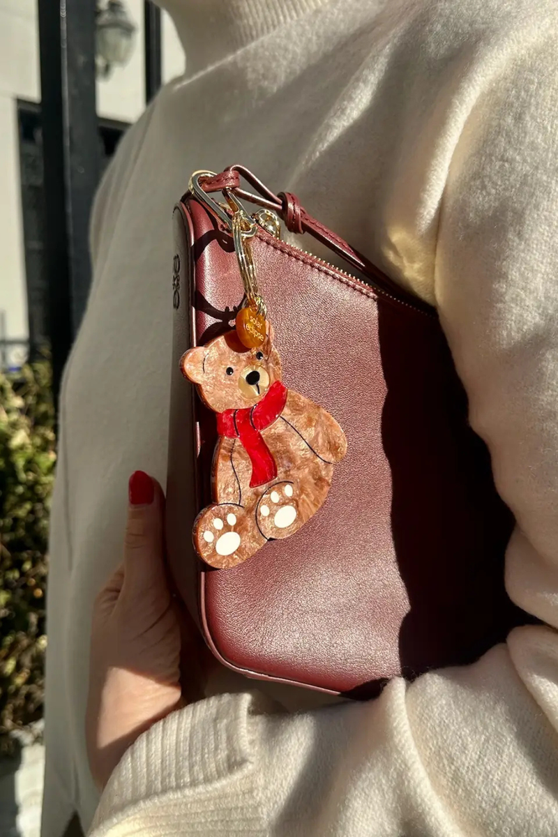 TEDDY BEAR BAG CHARM + KEYCHAIN