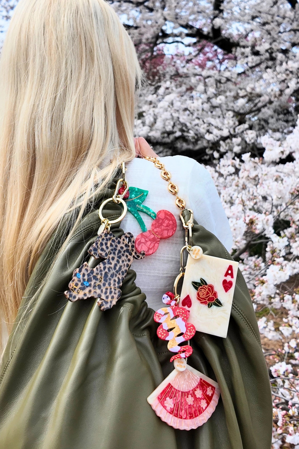 CHERRY BAG CHARM + KEYCHAIN