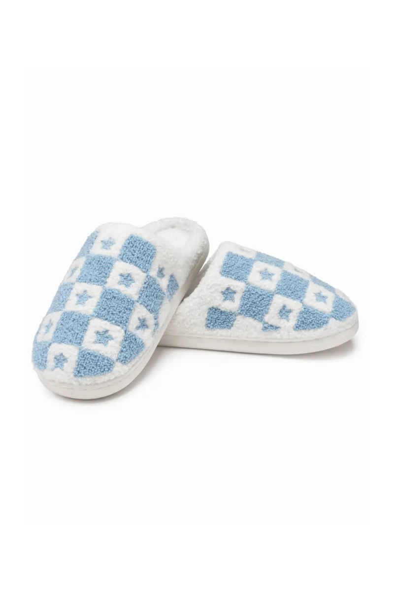 CHECKERED STAR SLIPPERS