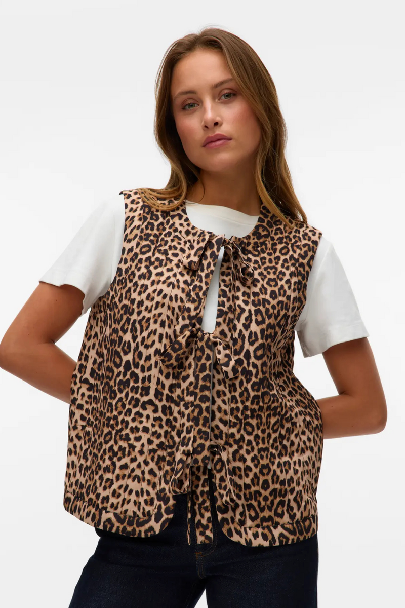 LEOPARD BOW TIE VEST