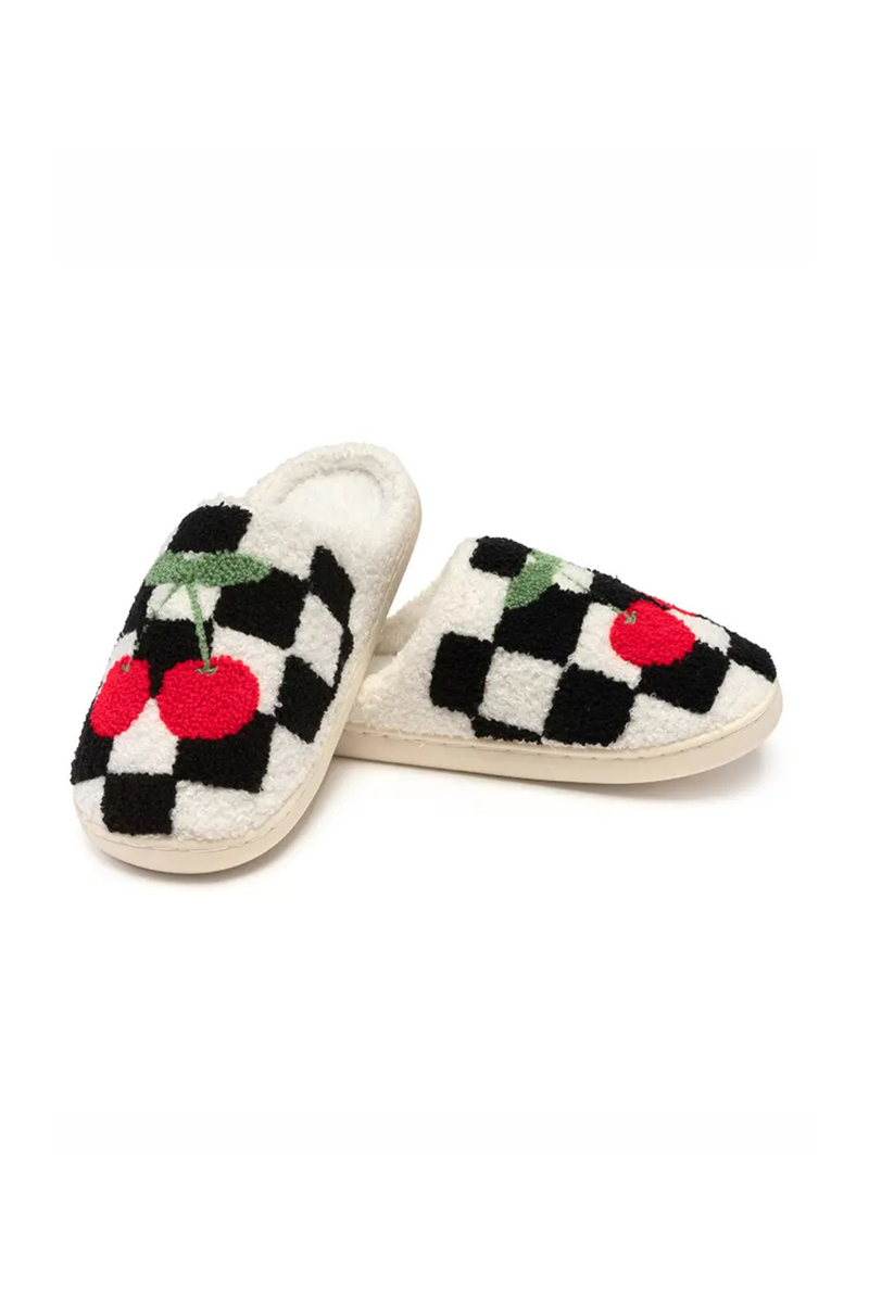 CHECKERED CHERRY SLIPPERS