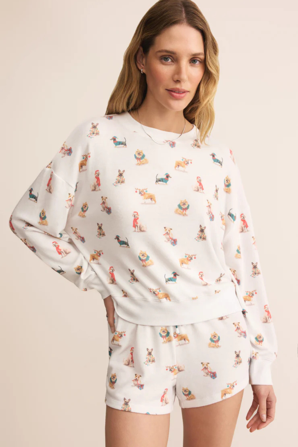 HOLIDAY DOG LONG SLEEVE TOP