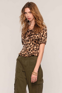 LEOPARD PEPLUM TOP