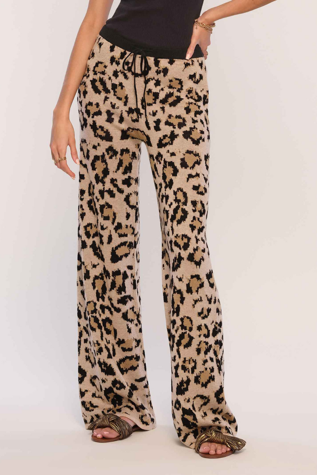 LEOPARD KNIT PANT