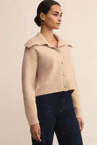 LARGE COLLAR CARDIGAN