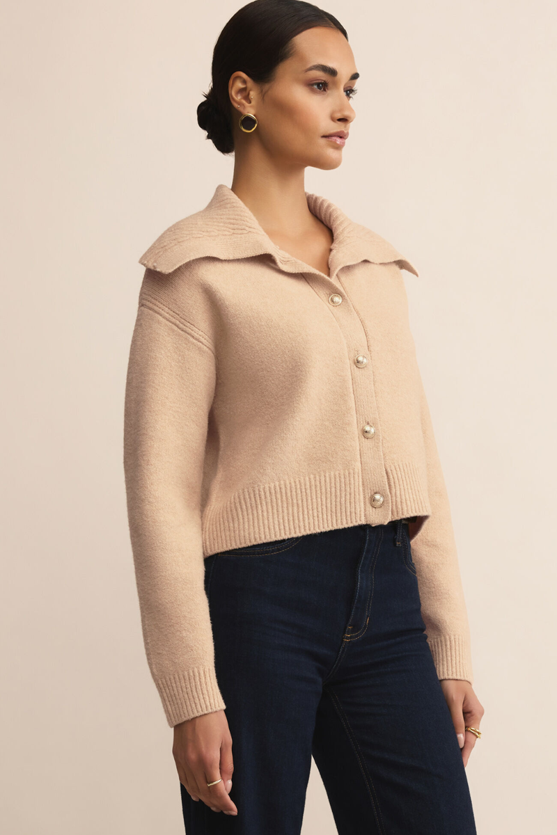 LARGE COLLAR CARDIGAN