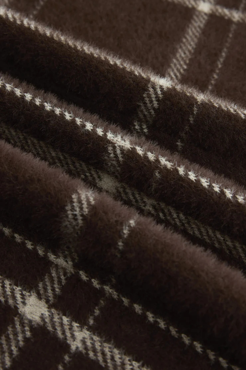 LONG PLAID KNIT COAT