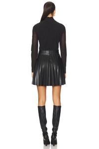 LONG SLEEVE PLEATED MINI DRESS