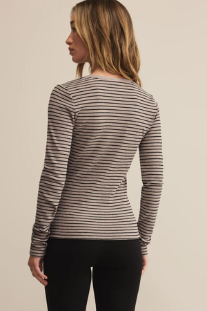 STRIPED LONG SLEEVE HENLEY