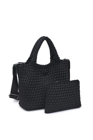 SMALL WOVEN NEOPRENE TOTE