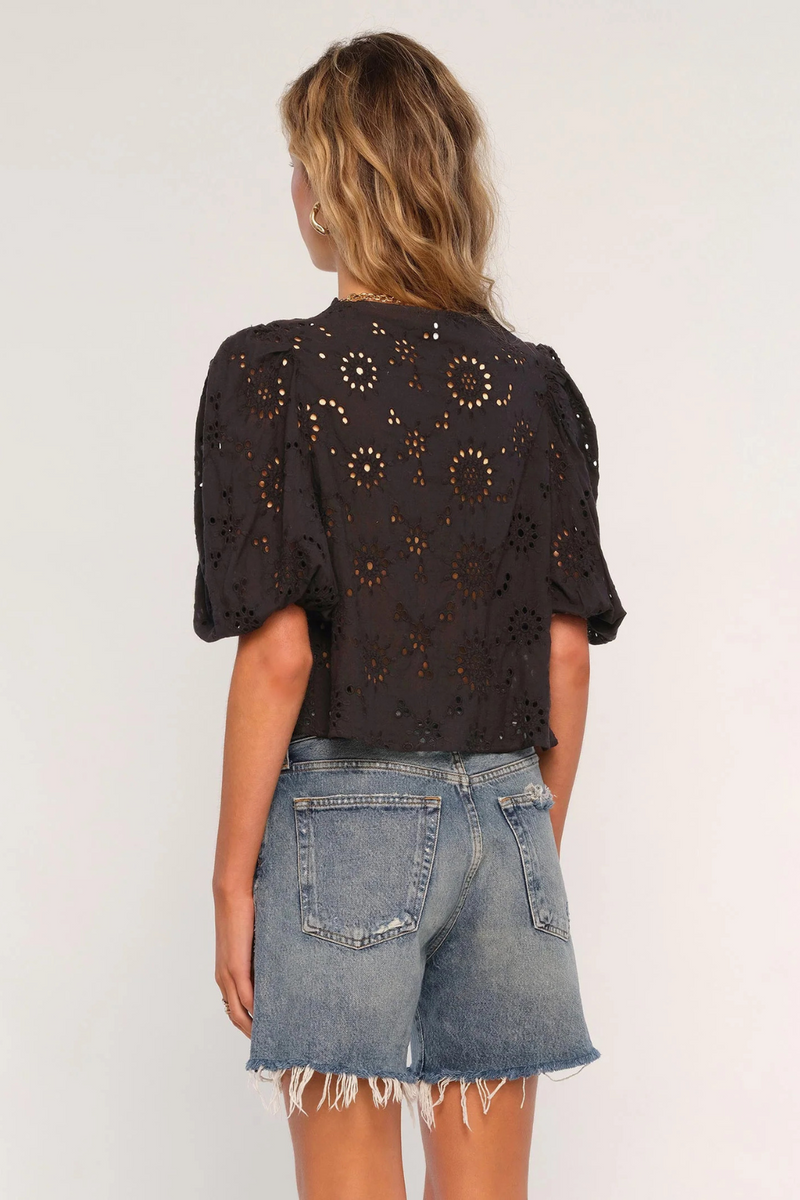 EYELET PUFF SLEEVE BLOUSE