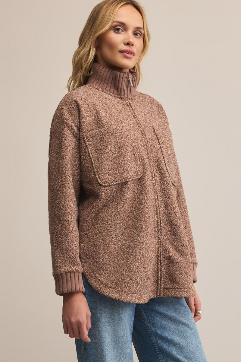 OVERSIZED COLLAR KNIT JACKET