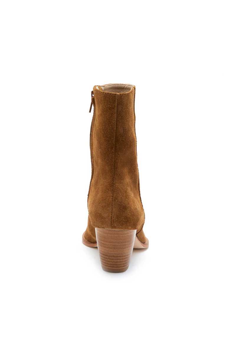 matisse western inspired caty boot in fawn suede