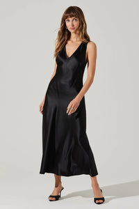 SATIN MIDI DRESS