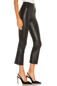 FAUX LEATHER CROPPED FLARE