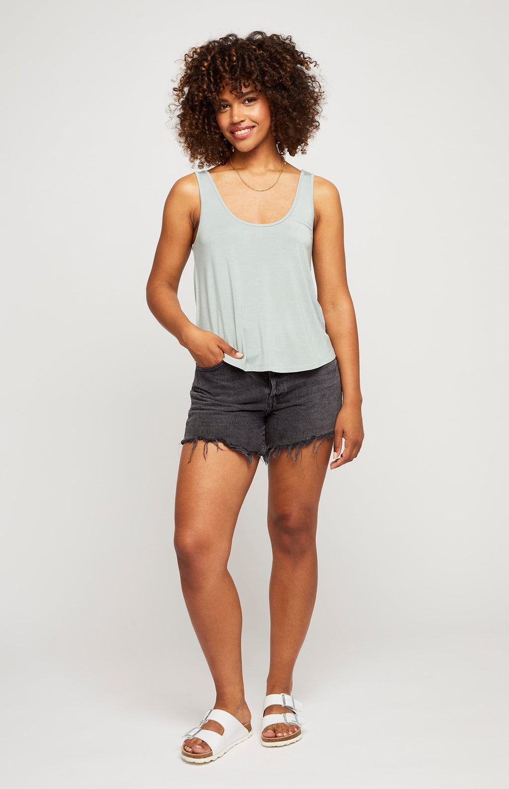 SCOOP NECK SIDE SLIT TANK