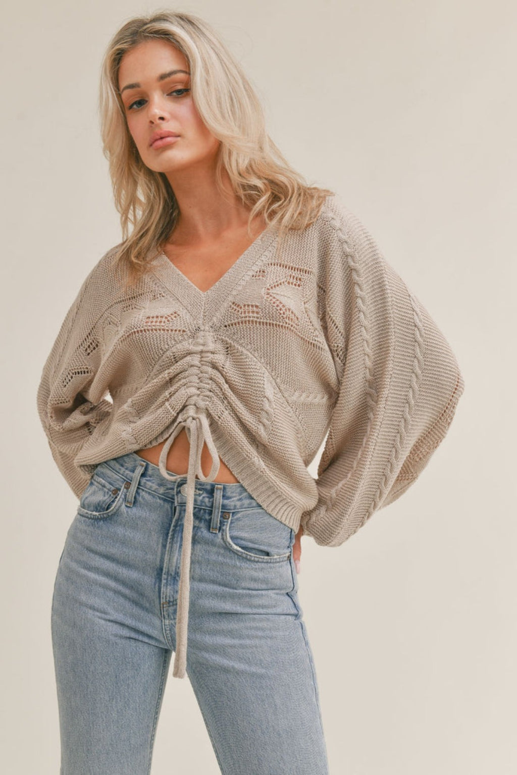 RUCHED BUST SWEATER