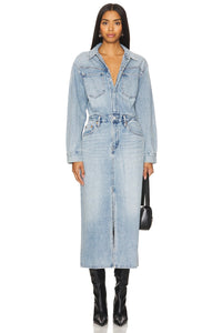 WESTERN DENIM MIDI DRESS