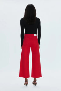 Pistola penny high rise wide leg jean in ruby red