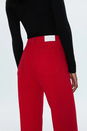 Pistola penny high rise wide leg jean in ruby red