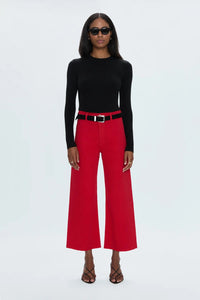 Pistola penny high rise wide leg jean in ruby red