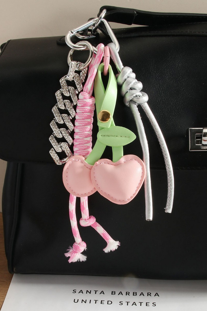 PINK CHERRY BAG CHARM