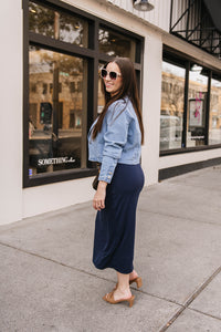 CROPPED DENIM BLAZER