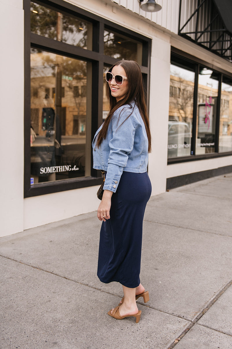 CROPPED DENIM BLAZER