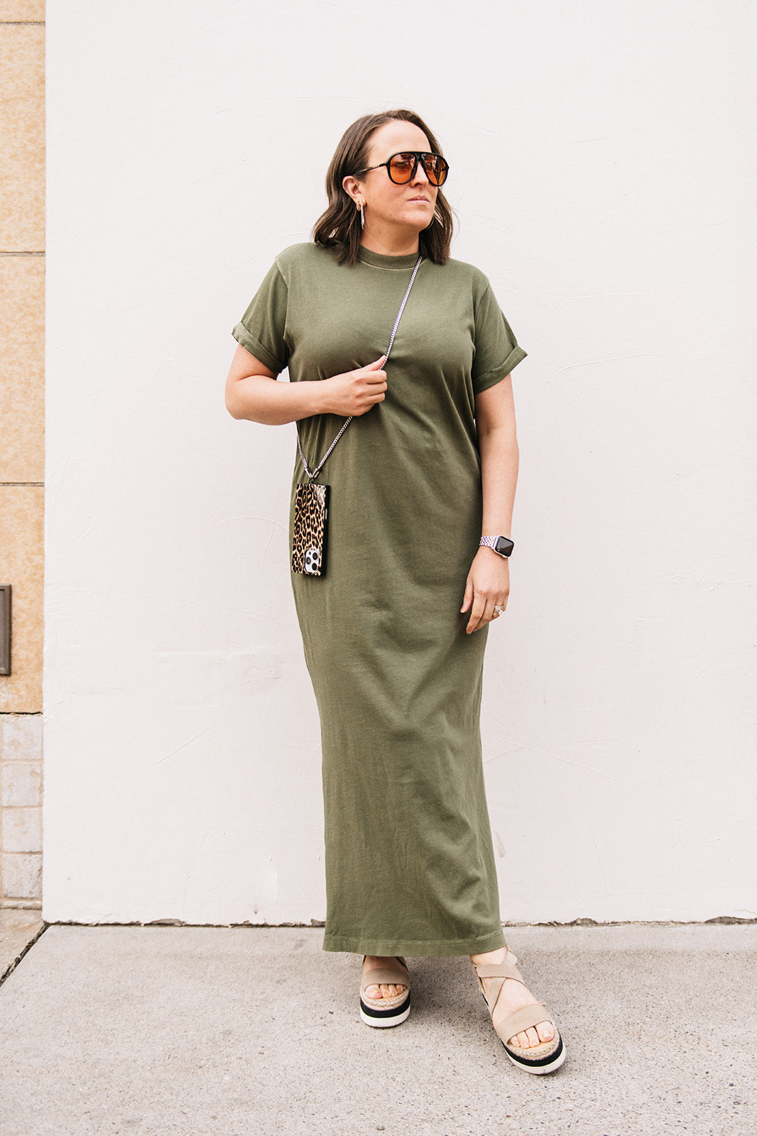 olive green tee shirt dress Olive Weekender T-Shirt Dress Embolden