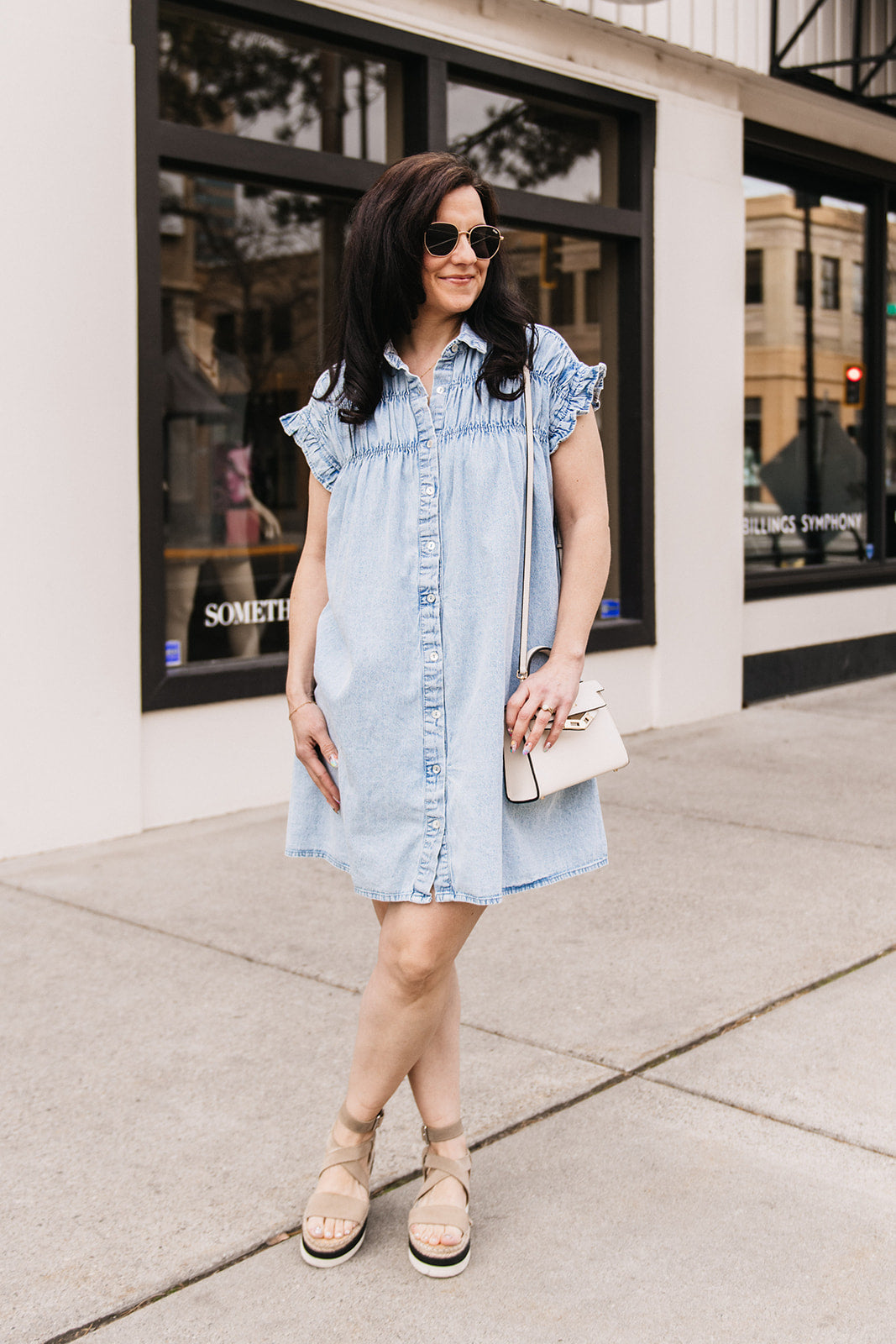 CHAMBRAY DENIM DRESS CHAMBRAY DENIM DRESS