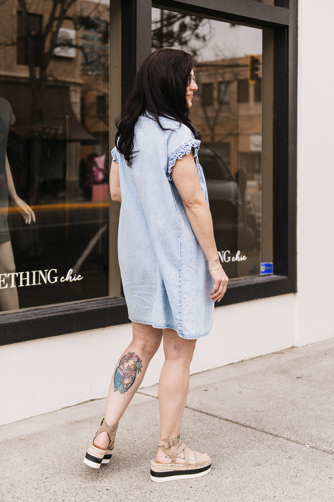CHAMBRAY DENIM DRESS – SOMETHINGchic Clothing CHAMBRAY DENIM DRESS – SOMETHINGchic Clothing