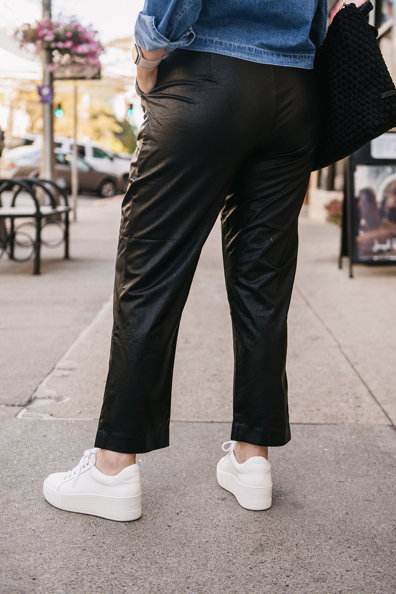 FAUX LEATHER 7/8 TROUSER