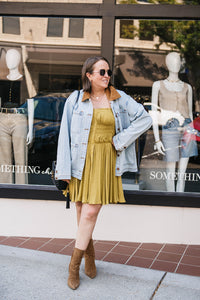 SMOCKED MINI DRESS