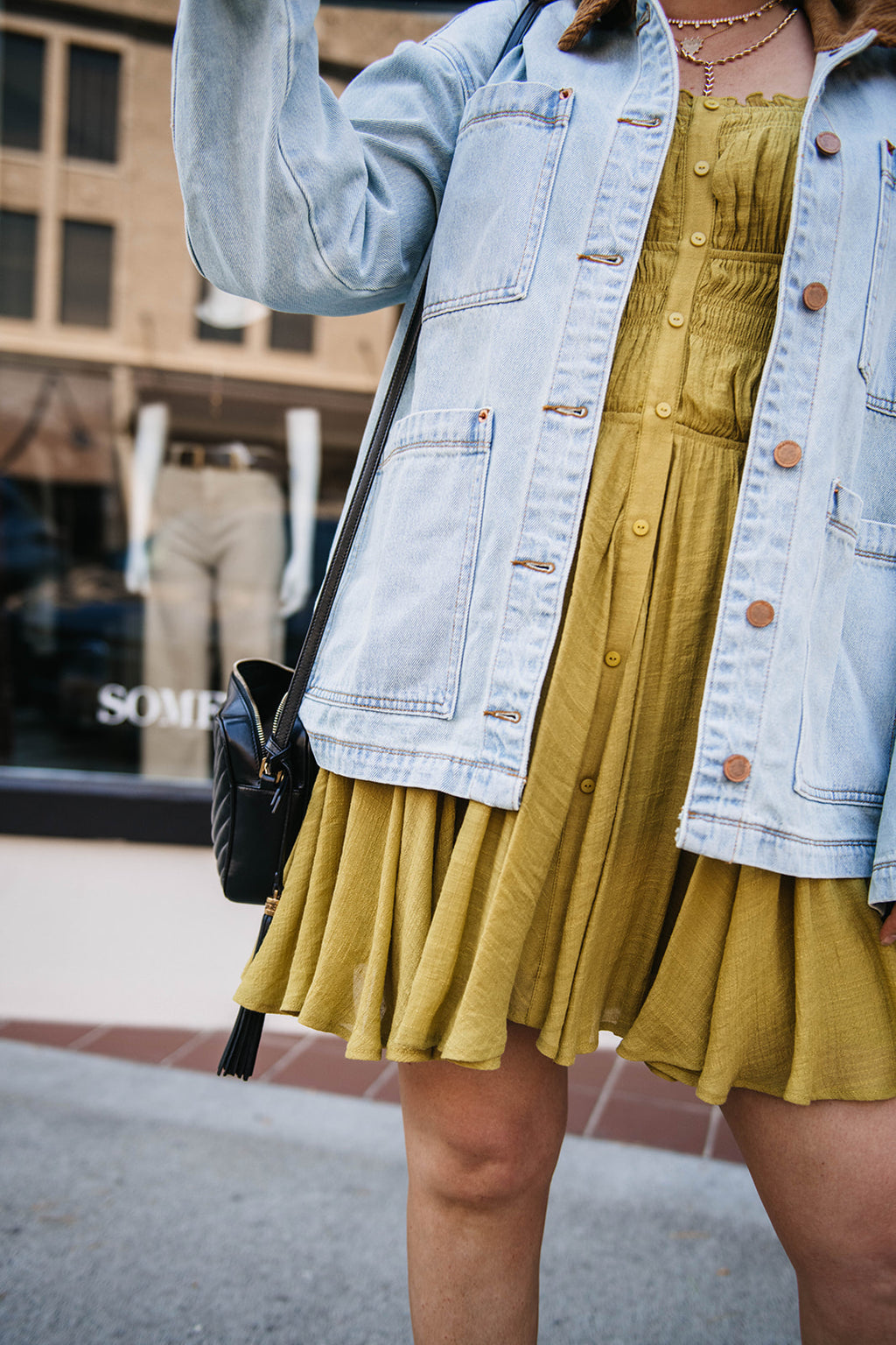 SMOCKED MINI DRESS
