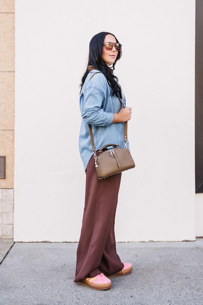 CORDUROY COLLAR DENIM SHIRT