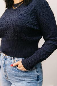 TEXTURED KNIT SWEATER