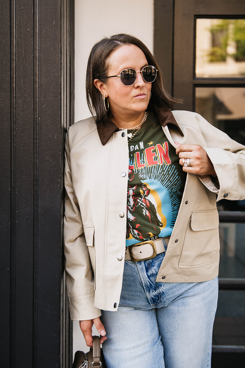 CONTRAST COLLAR BARN JACKET